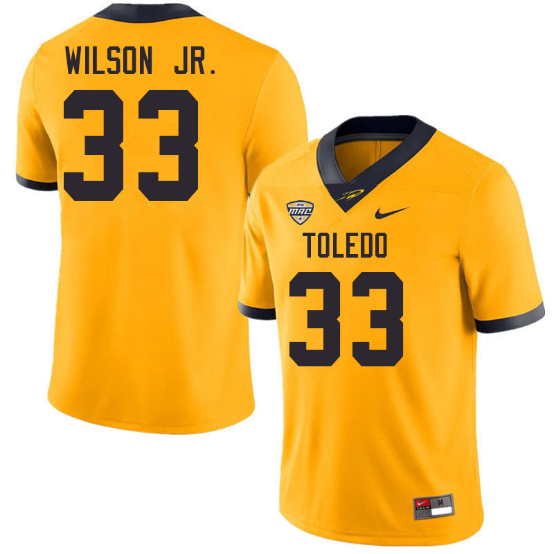 Toledo Rockets #33 CJ Wilson Jr. College Football Jerseys Stitched Sale-Gold